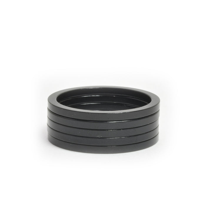 1-1/8" x 2.5mm Black Aluminum Headset Spacers, Bag of 5
