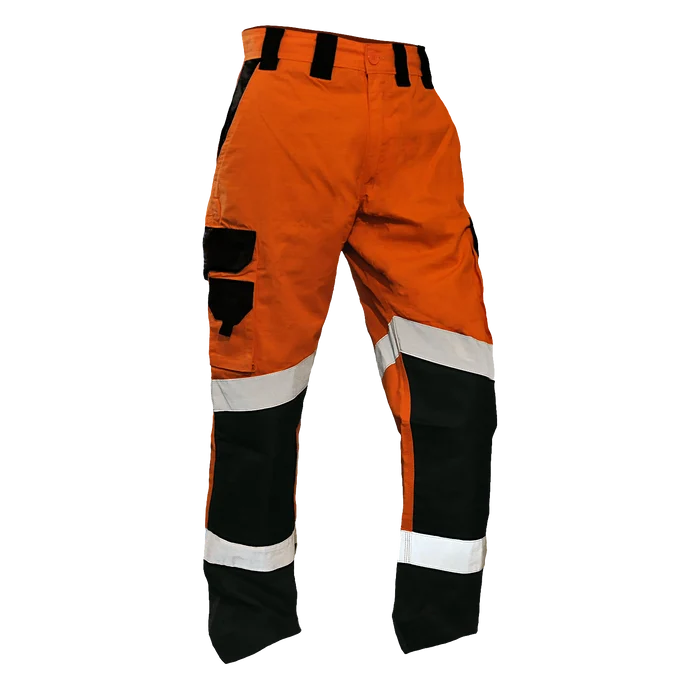 220gsm RIPSTOP Cotton Orange/Black Taped Pants | 801258