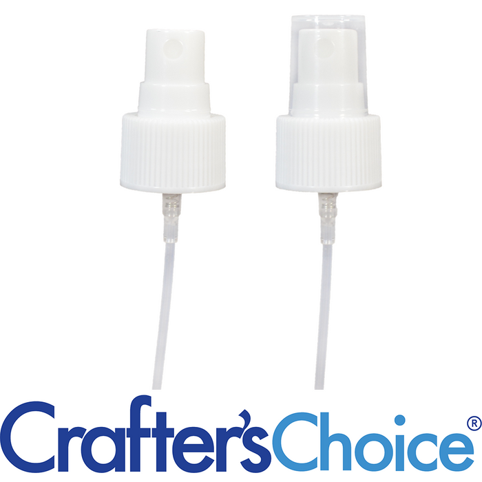24/410 White Ribbed Sprayer Top - Clear Cap