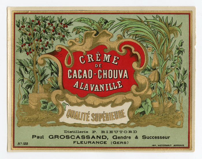 Antique, Unused CREME DE CACAO LABEL, Three Styles, Liqueur, Alcohol