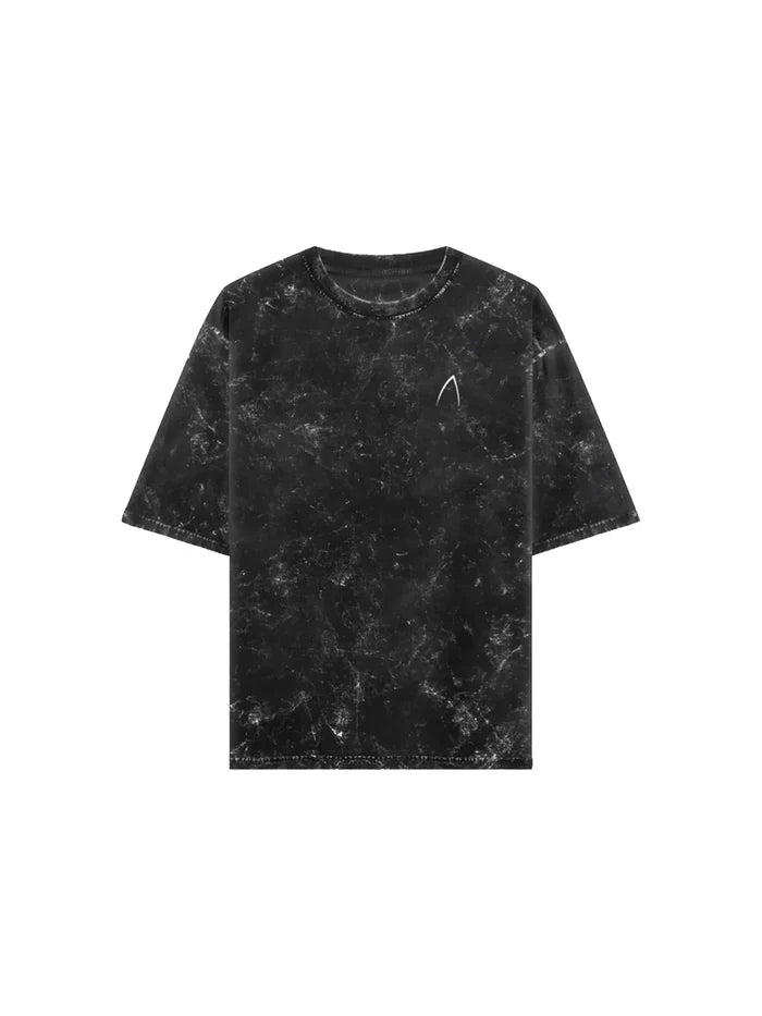 Arya Black Oversized Zodiac Cancer Print Half Sleeve Cotton T-Shirt