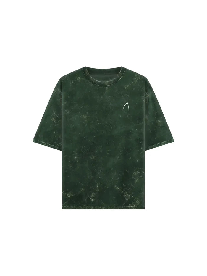 Arya Bottle Green Oversized Zodiac Cancer Print Half Sleeve Cotton T-Shirt