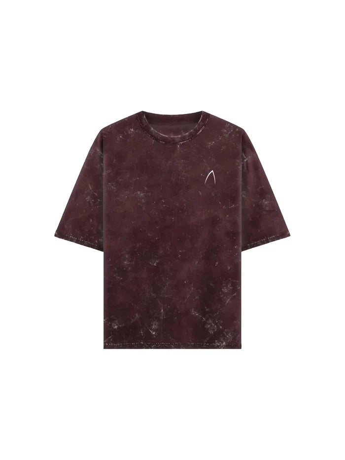 Arya Maroon Oversized Zodiac Cancer Print Half Sleeve Cotton T-Shirt