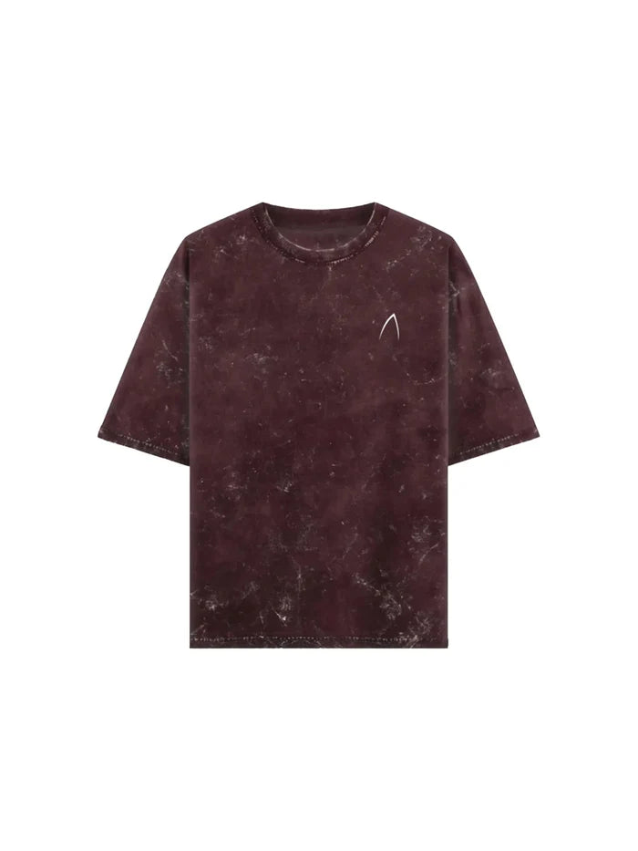 Arya Maroon Oversized Zodiac Virgo Print Half Sleeve Cotton T-Shirt