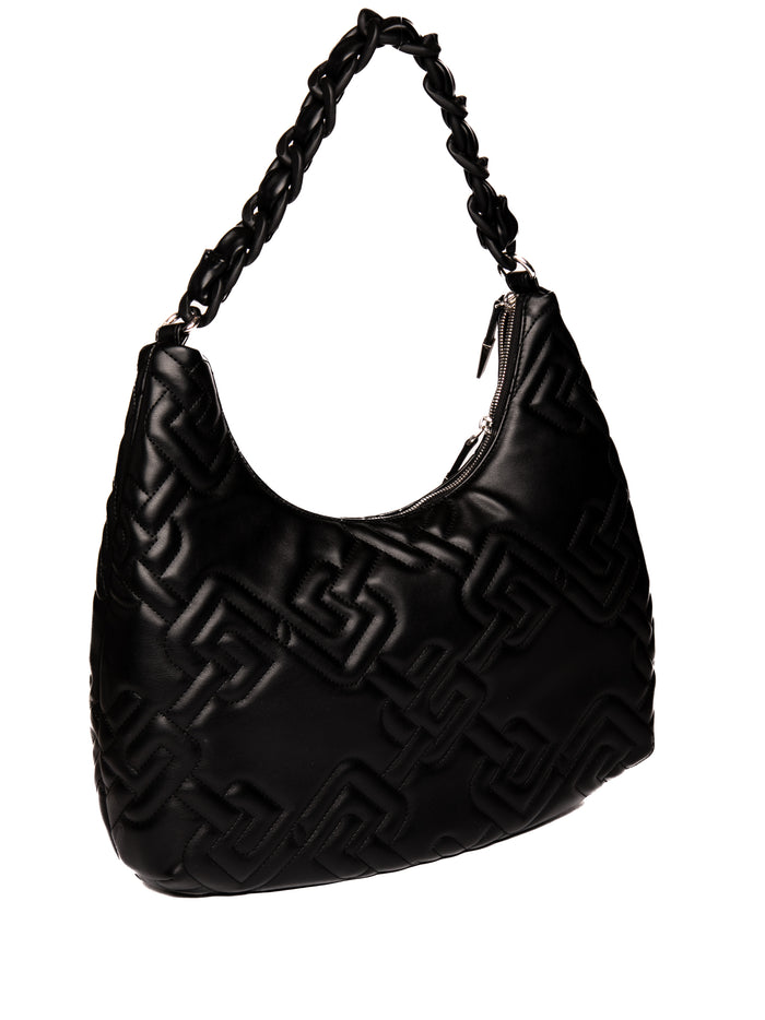 GAELLE borsa hobo metalasse nero <BR/> 4705 PELLE-NERO