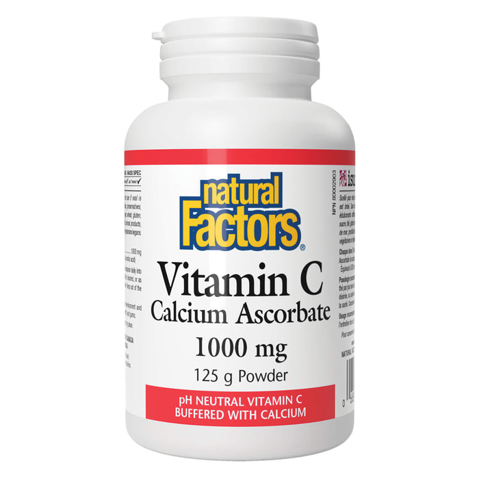 Bottle of Natural Factors Calcium Ascorbate Powder 1000 mg 125g Powder