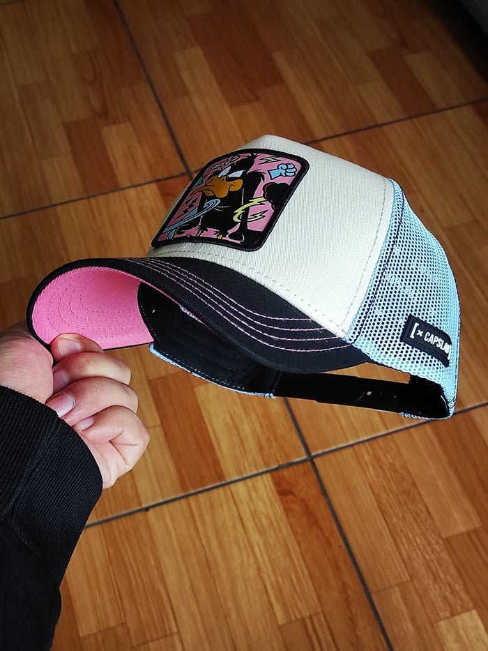 Capslab Looney Tunes Daffy Beige Trucker Snapback Hat