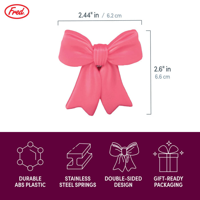 Set of four Fred & Friends Coquette Clips, decorative bow chip clips for sealing snack bags with charming design.