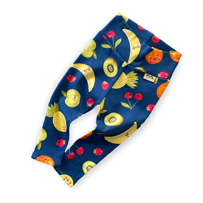 Fun Fruits on Blue Leggings and/or Headbands