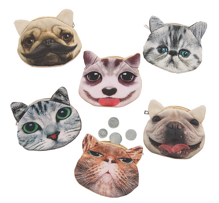 Funny Pets Coin Purses (6 per unit) #44214 (A-39)