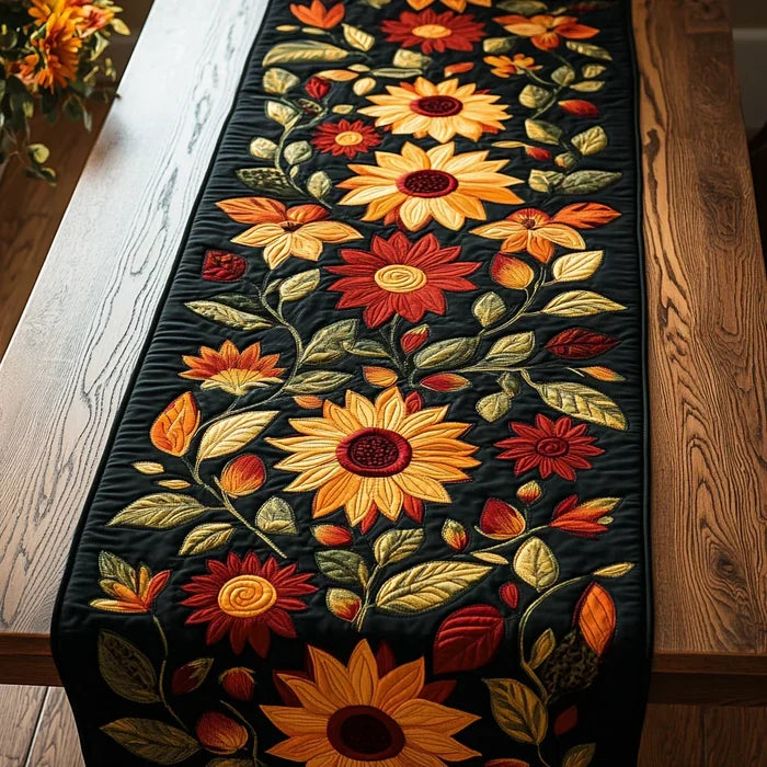 Gequilted Dækdug - Efterårs Solsikker
