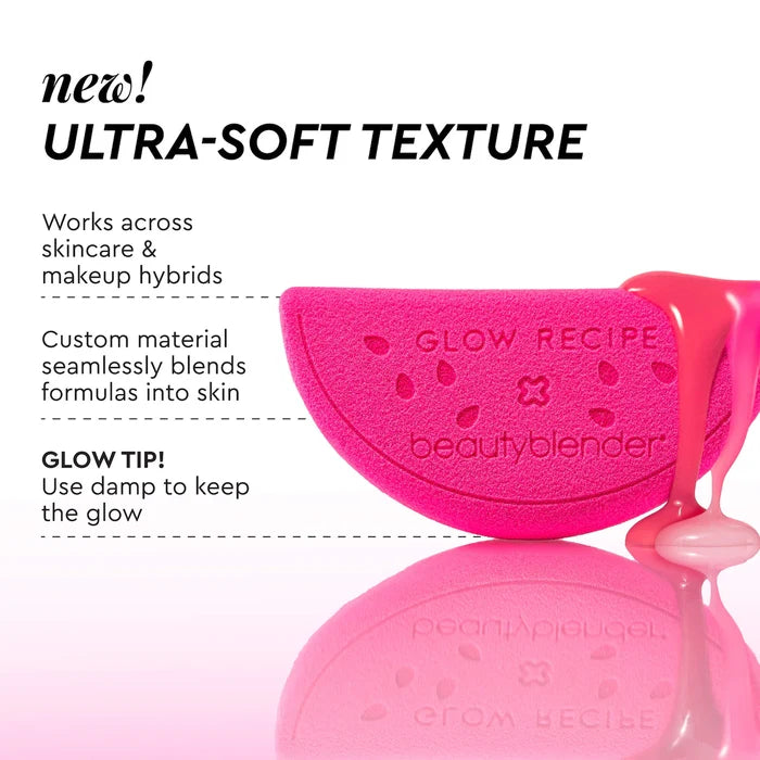 Glow Recipe Watermelon Glow Beautyblender sponge with watermelon-inspired design, new in box for skincare and makeup application.