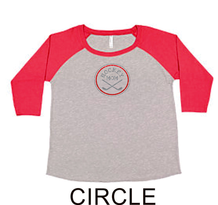 Hockey Mom Curvy Ladies Raglan- Matte or Glitter