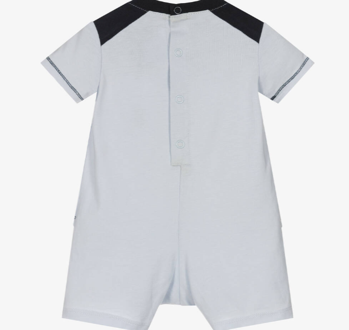 HUGO BOSS Baby Boys Blue Logo Cotton Shortie