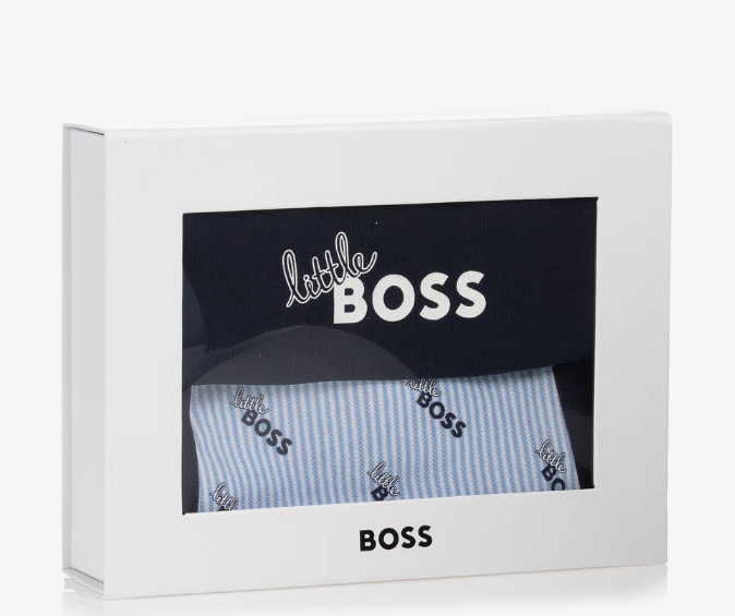 HUGO BOSS Baby Boys Blue Logo Cotton Shorts Set