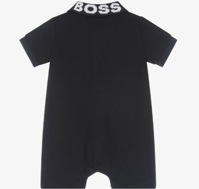 HUGO BOSS Baby Boys Blue Piqué Cotton Shortie