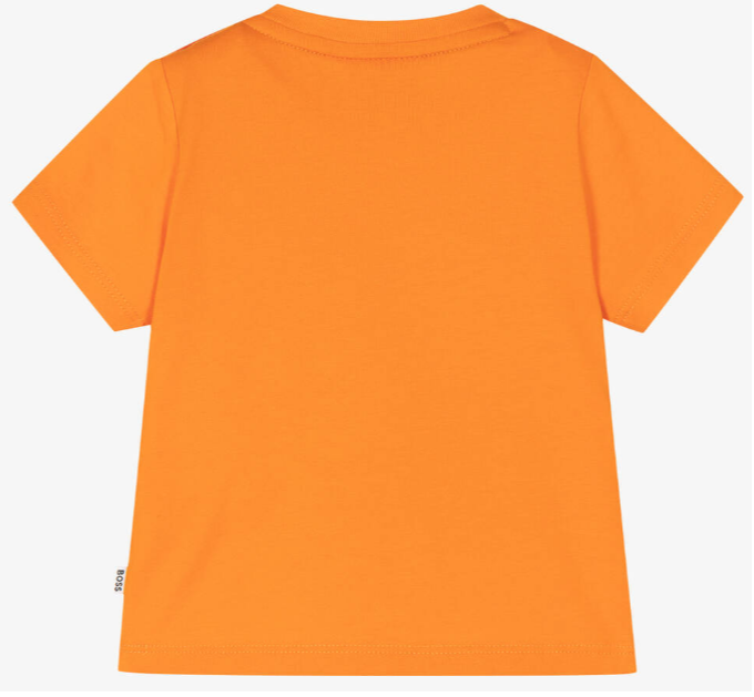 HUGO BOSS Baby Boys Orange Cotton Logo T-Shirt