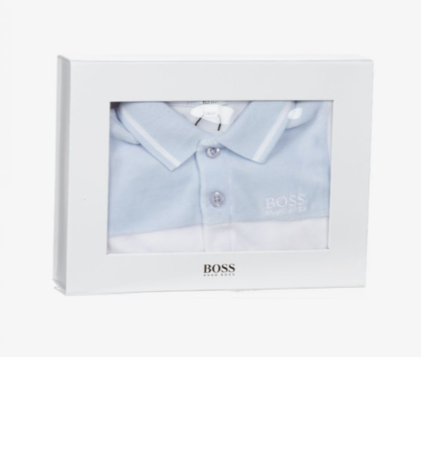 Hugo Boss Baby White Velour Babygrow