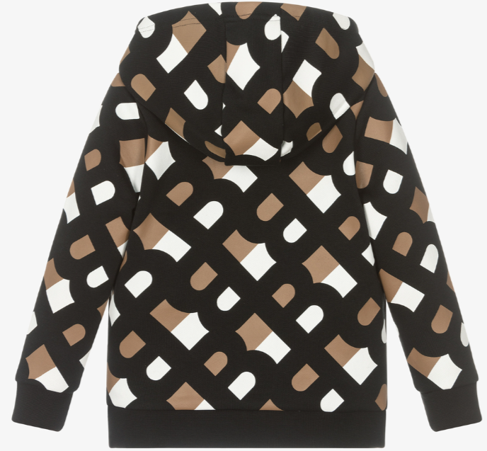 HUGO BOSS Boys Black Cotton Logo Hoodie