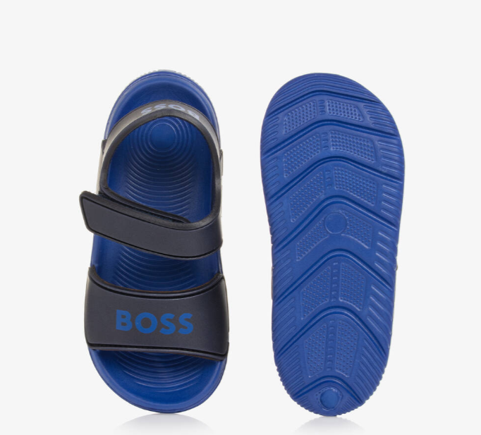 HUGO BOSS Boys Blue Velcro Sandals