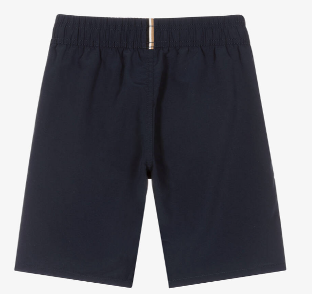 HUGO BOSS Boys Navy Blue Logo Swim Shorts