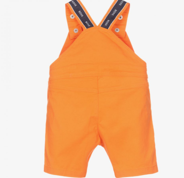 HUGO BOSS Boys Orange Dungaree Shorts