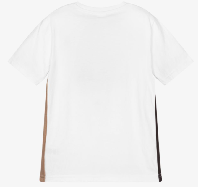 HUGO BOSS Boys White Cotton Logo T-Shirt