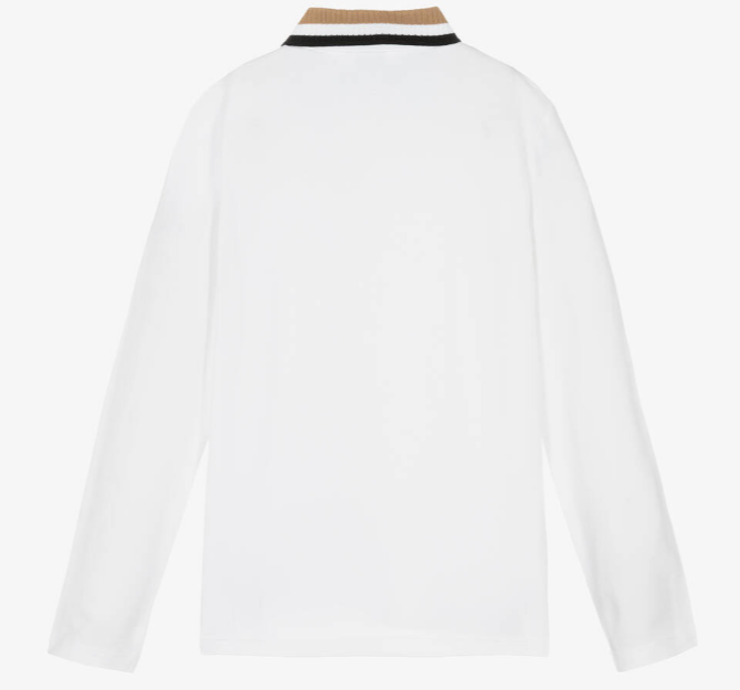 HUGO BOSS Boys White Cotton Polo Shirt