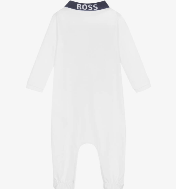 HUGO BOSS Boys White Logo Babygrow