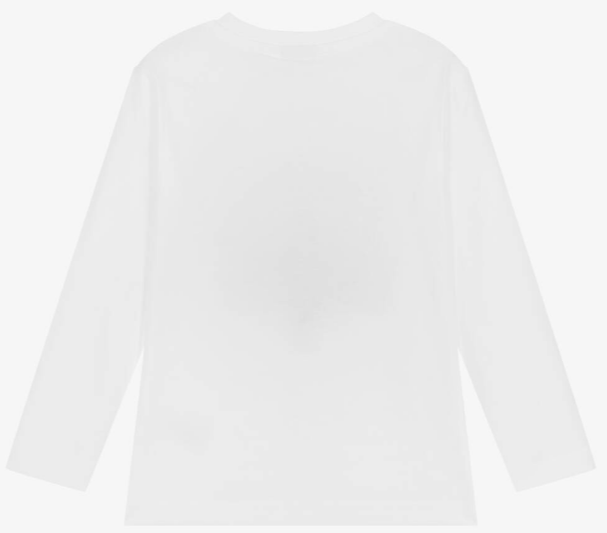 HUGO BOSS Boys White Logo Cotton T-Shirt