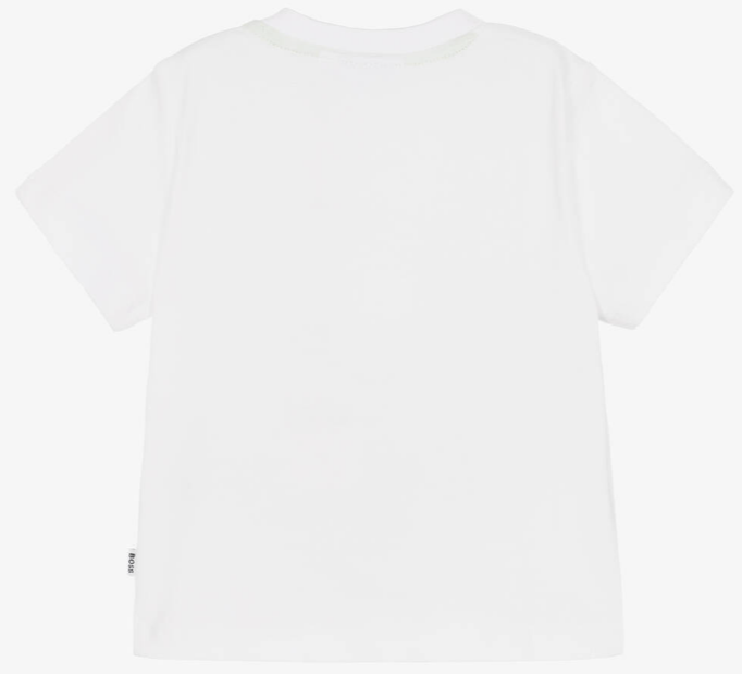 HUGO BOSS Boys White Sporty Logo T-Shirt