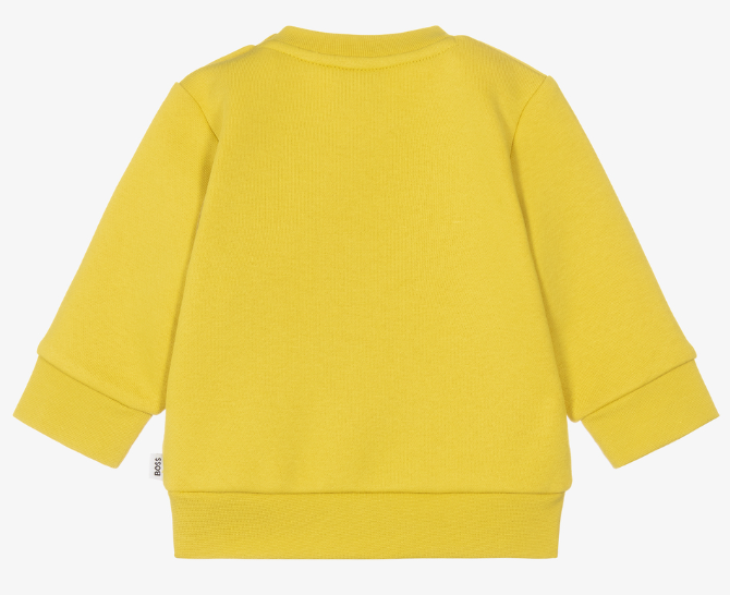 HUGO BOSS Boys Yellow Cotton Sweatshirt