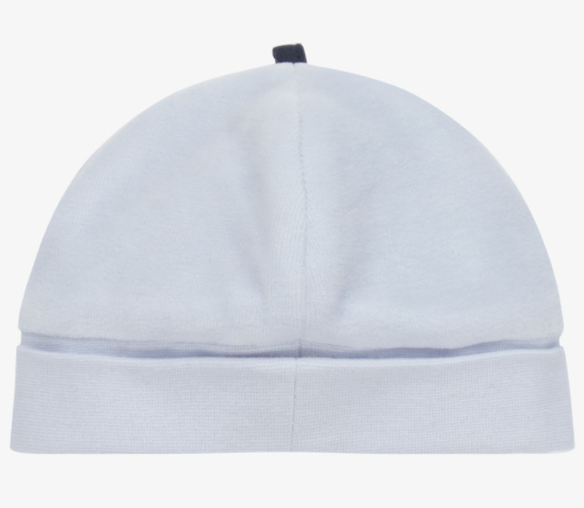 HUGO BOSS pale blue velour baby hat