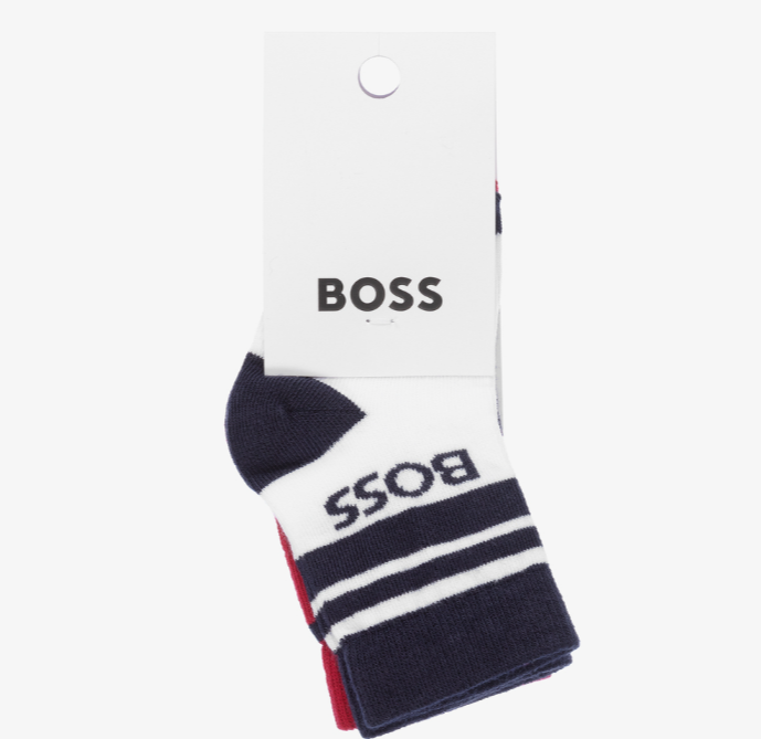 HUGO BOSS White & Red Socks (2 Pack)