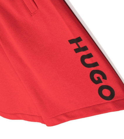 HUGO KIDS logo-print drawstring shorts