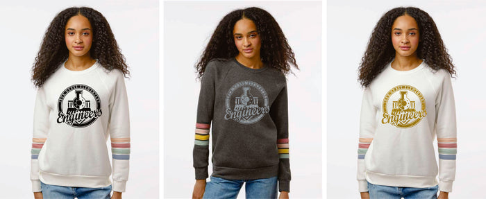 Iron Horse Ladies Stripe Sleeve Crewneck