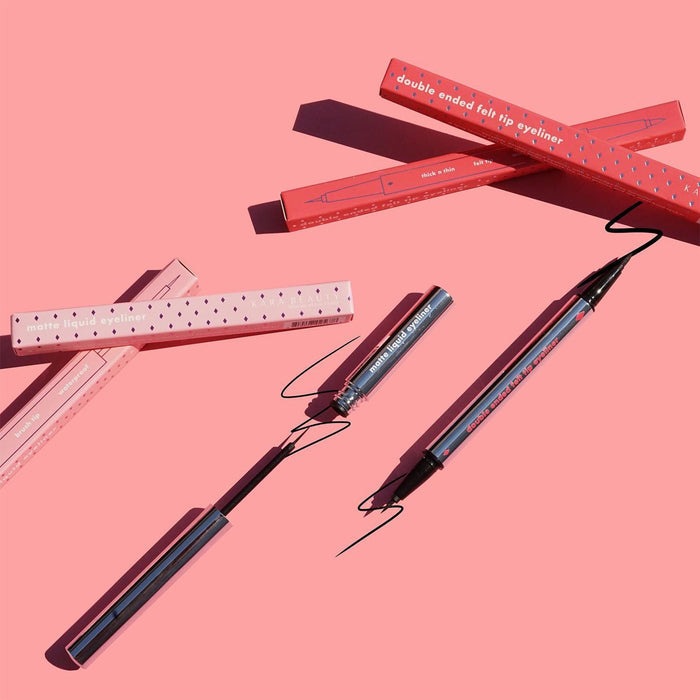 Kara Beauty Double Ended Felt Liquid Tip Eyeliner Black - ikatehouse