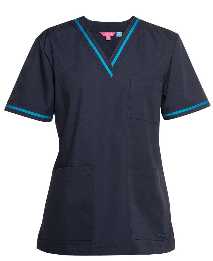 Ladies Contrast Scrubs Top | 4SCT1