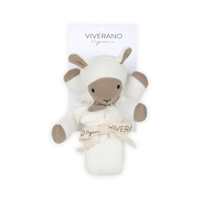 Organic Baby Lovey Security Blanket Cuddle Cloth - Lamb (Viverano)