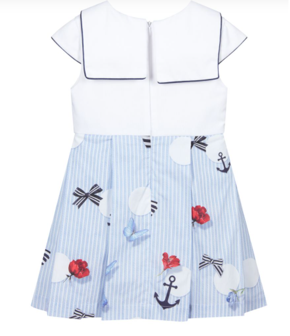 Lapin House Blue Cotton Sailor Dress