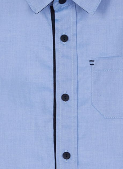 Lapin House plaid-trim long-sleeved shirt