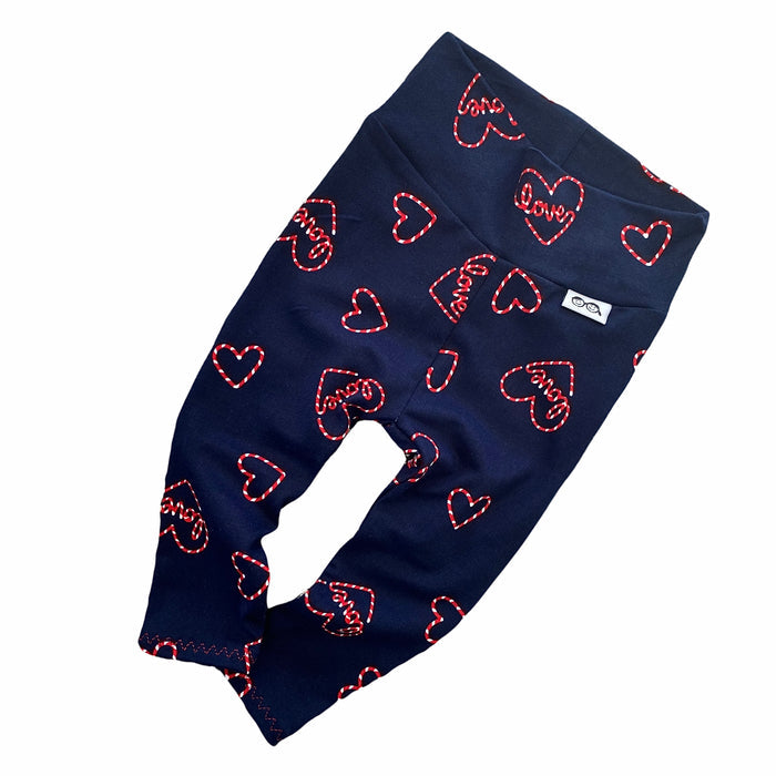 Love Hearts on Blue Leggings