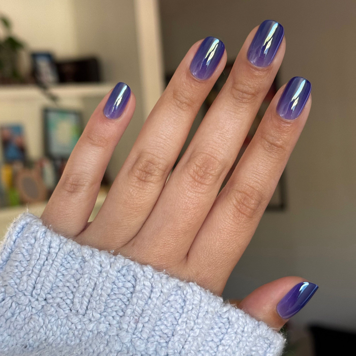 Midnight Chrome Gradient - Tab Press-On | Short | Squoval