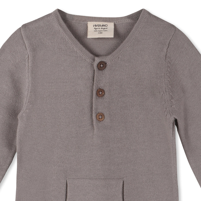 Milan Knit Kangaroo Pocket Baby Jumpsuit Coverall
