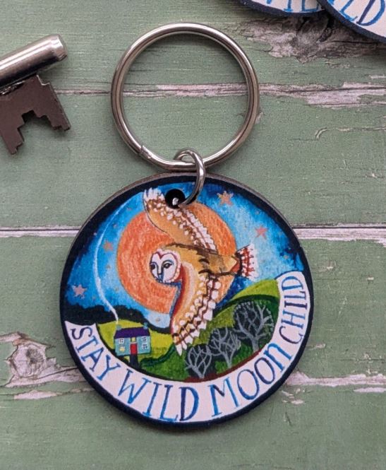 'Moon Child' keyring by Lizzie Spikes