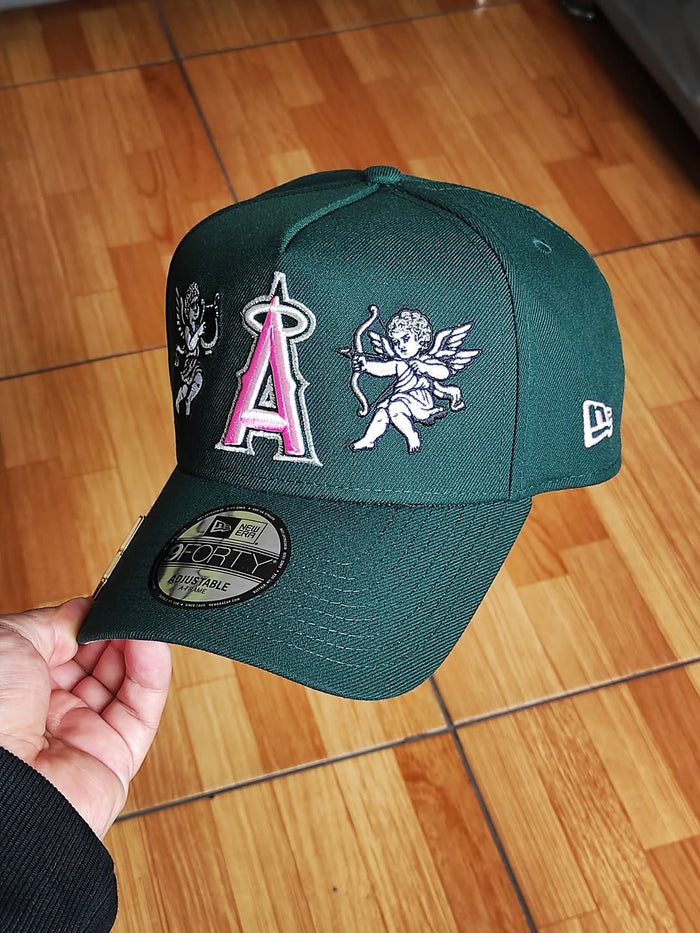 NewEra Anaheim ANGELS cupid 🏹 dark Green 9FORTY A-FRAME SNAPBACK