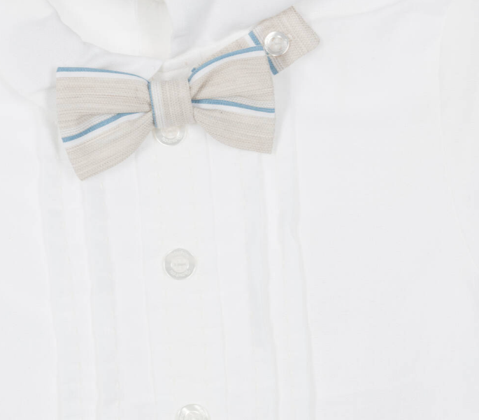 PATACHOU Baby Boys Ivory & Beige Linen Shortie