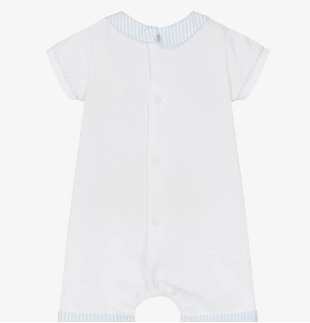 PATACHOU Baby Boys White & Blue Piqué Shortie
