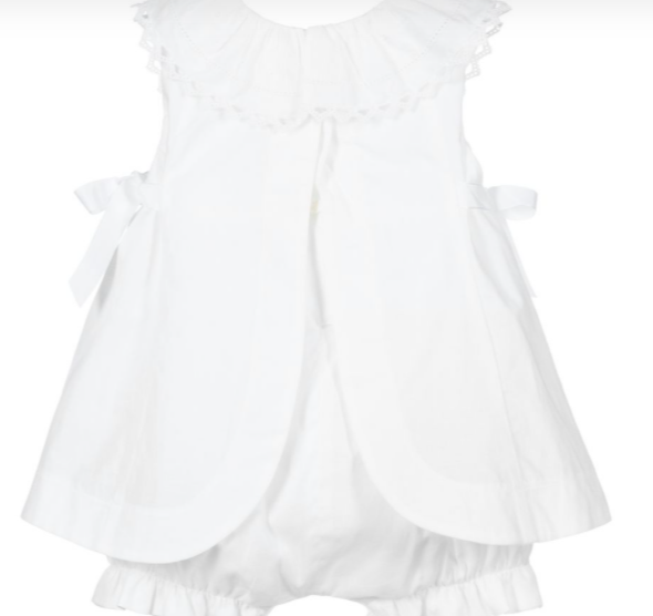 Patachou Baby Girl White Cotton Shortie
