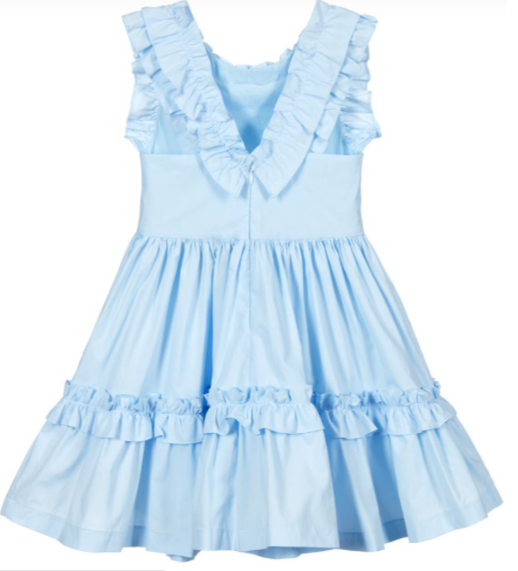 Patachou Girls Pale Blue Cotton Dress